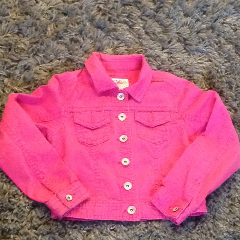 Pink denim jacket